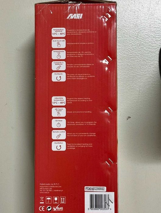 Aquecedor e Ventilador Térmico - Quente e Frio