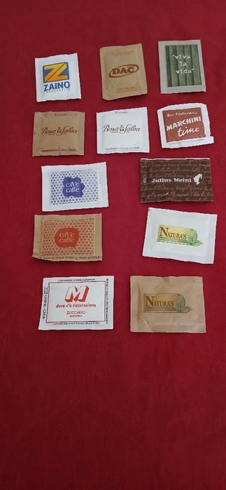 Pacotes de Açúcar, italianos, novos