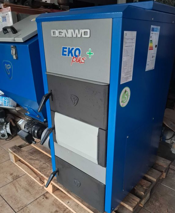 2018 piec 5 kl. Ogniwo 16 kW kocioł ekogroszek pellet podajnik CO/CWU