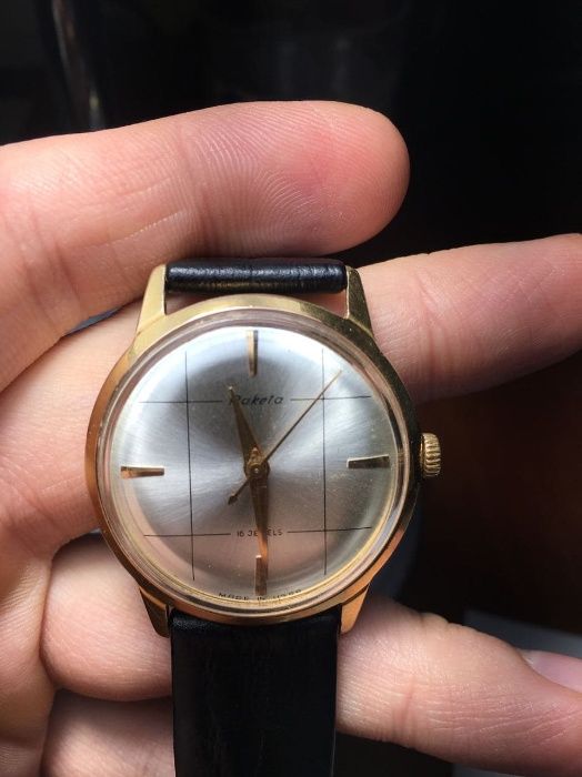 Часы позолоченные Луч Ракета 20 микрон позолота 23 камня