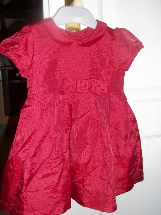 Benetton sukienka czerwona welur,rozm,90
