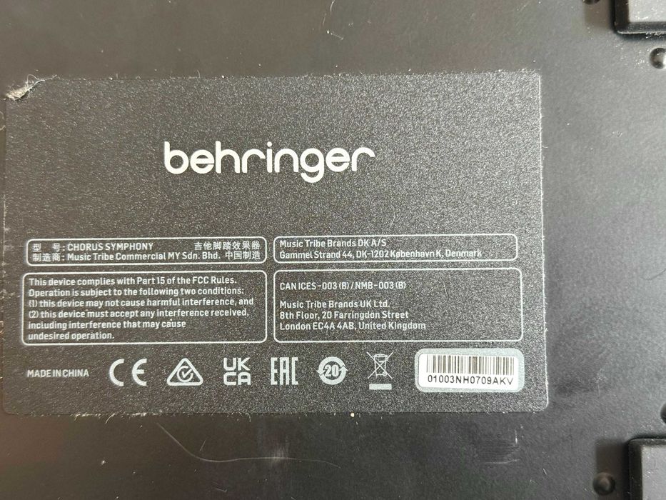Behringer CHORUS SYMPHONY Efekt gitarowy TwójLombard/Cz-Wa