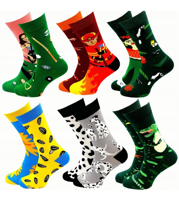 Skarpetki męskie nie do pary różne wzory 40-43 kolorowe śmieszne