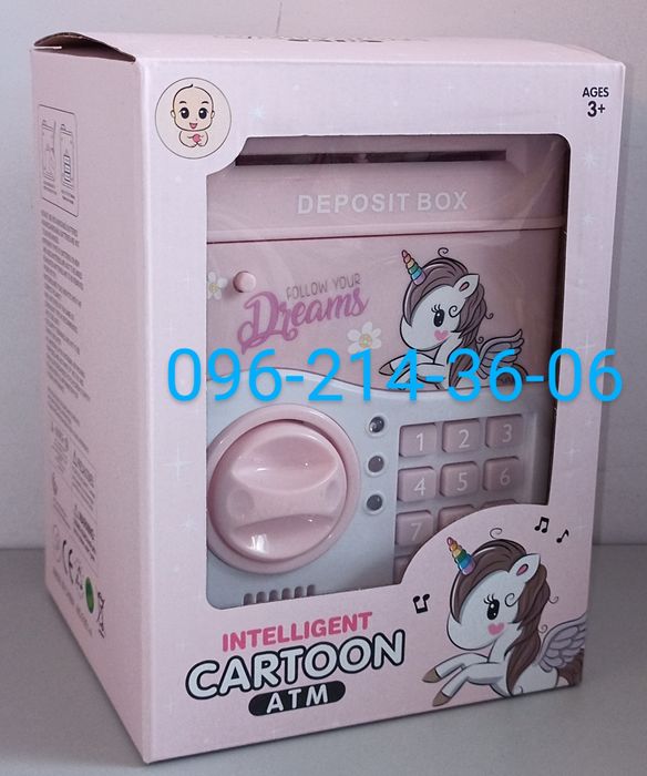 Игрушечный сейф-копилка Единорожка, звук, свет.