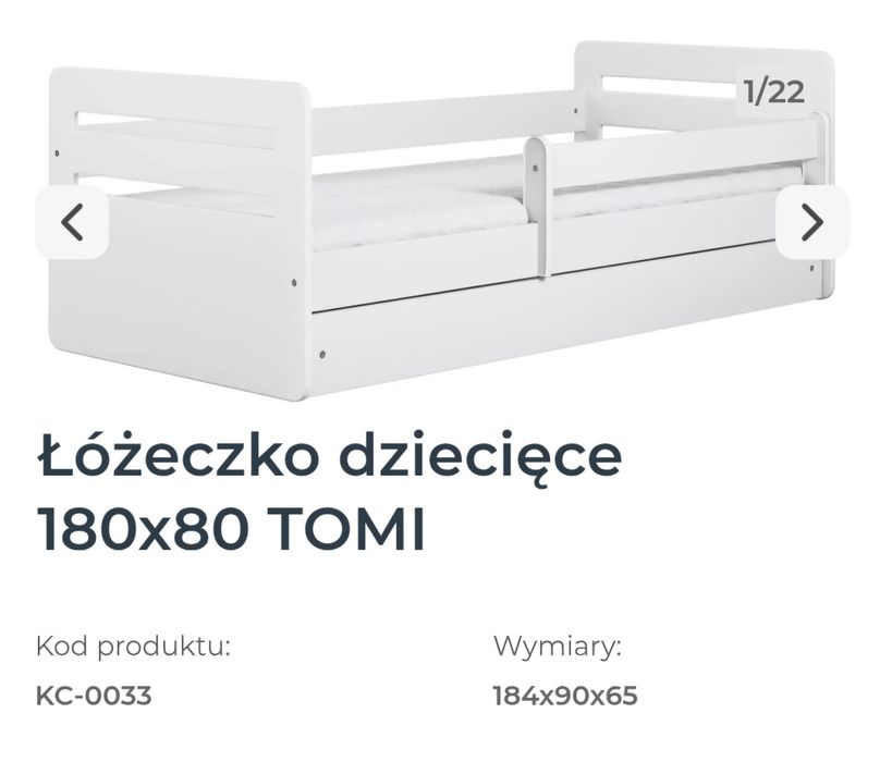 Łóżko dziecięce z szufladą i materacem