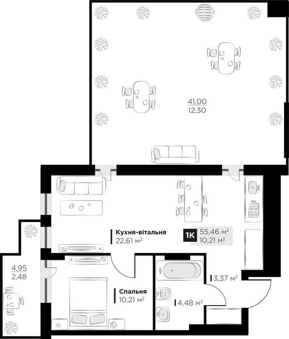 Продаж 1 кім квартири PERFECT LIFE Винники 55,46 кв.м