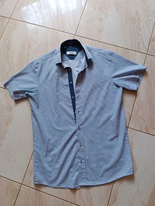 Męska koszula jasnoniebieska 40 L slim fit amalfi italian aesthetic