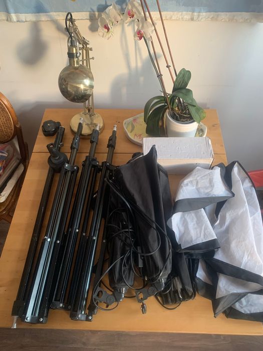 Material Luz tripés para estudio fotografía com 2 lampadas