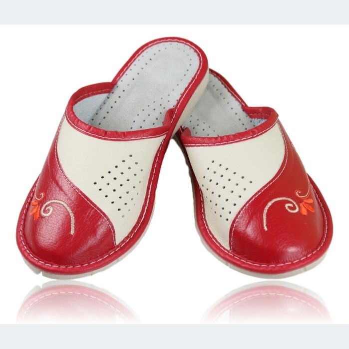 Kapcie łapcie damskie skórzane pantofle klapki polski producent 41 roz