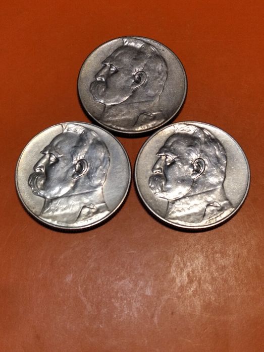 5 złotych Piłsudski 1934-36/II Rp/Ag 0.750 Ładne
