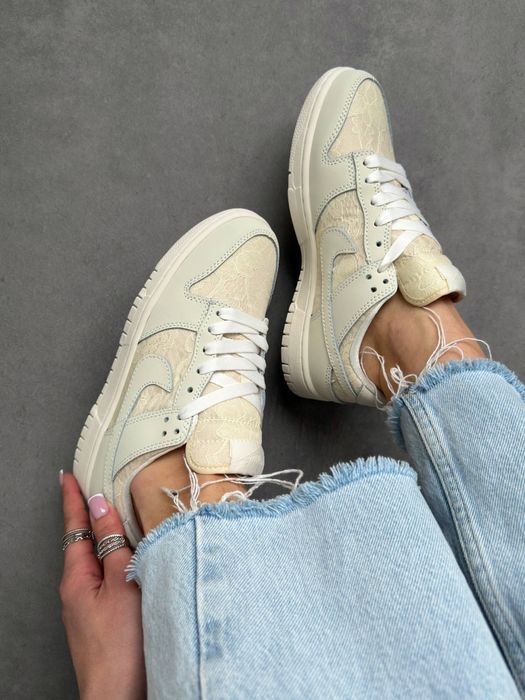 Nike sb dunk low lace pack regal beige трендові жіночі кросівки найк сб данк
