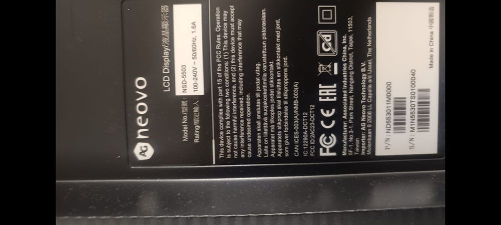 TV Monitor Neovo LCD  55cali model5503