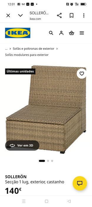 Sofá jardim/terraço IKEA novos