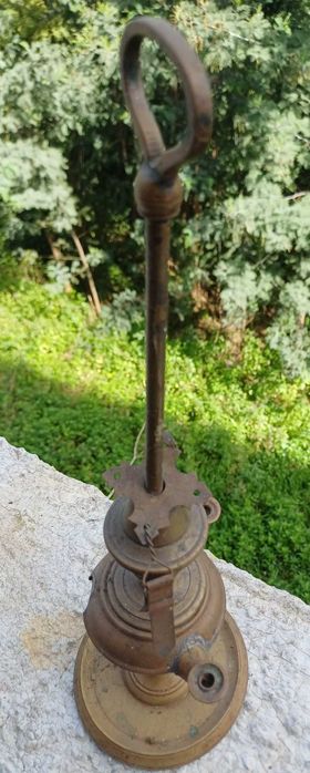 Lamparina/Candeia, Vintage, de Latão, a óleo, com três bocas