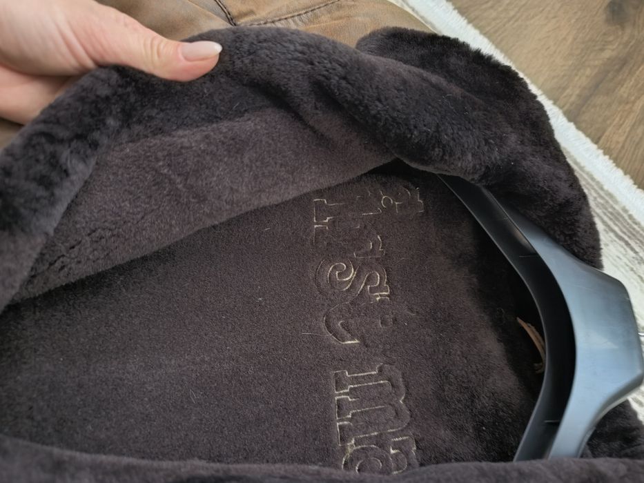 Чоловіча шкіряна зимова куртка натуральна хутро та шкіра Італія