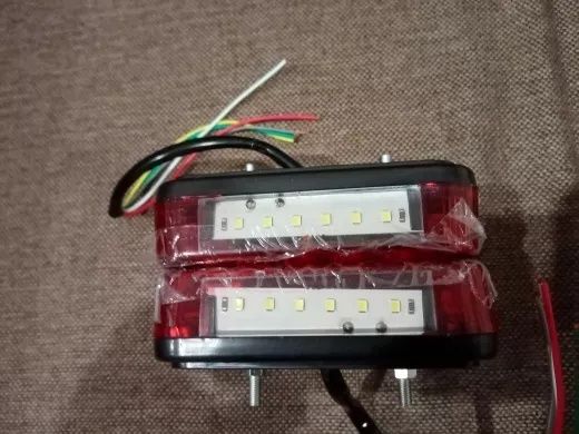 Фонари стопы габариты на прицеп лафет авто с подсветкой номера Led.