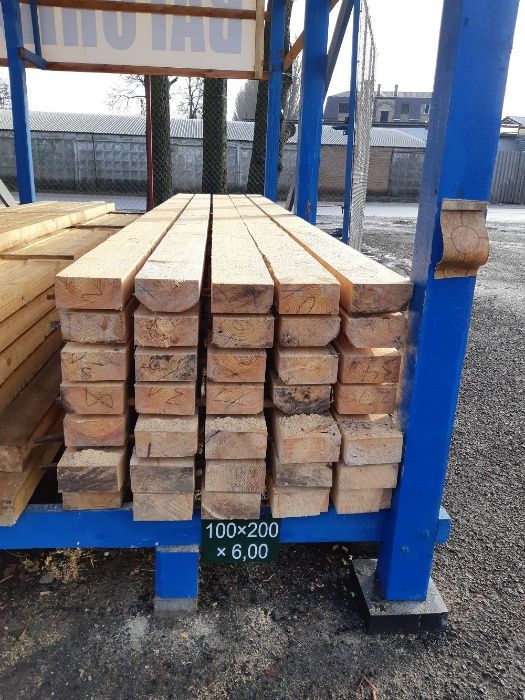 Брус 100х200х4,00, 200х100х4,50 100х200х6,00 Стропила Доска обрезная