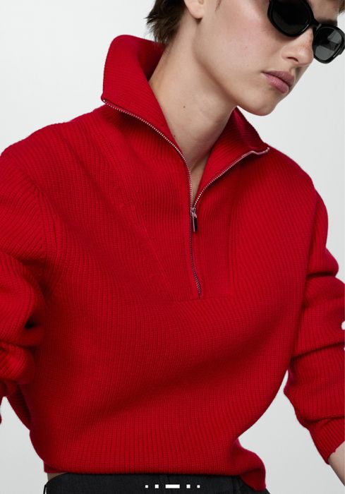Джемпер Mango / светр / гольф / червоний