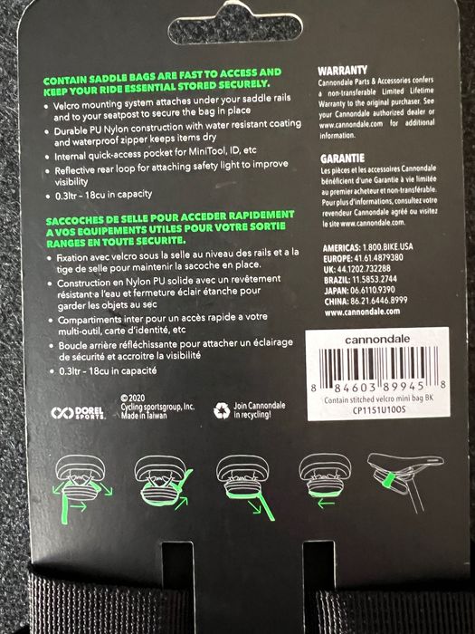 Torba pod siodełko Cannondale micro 0.3l . Wodoodporna . Nowa