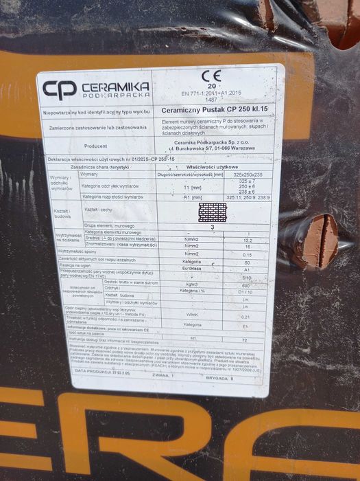 Ceramika PODKARPACKA pustak ceramiczny 250 P+W