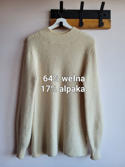 COS kremowy sweter z wełny i alpaki S