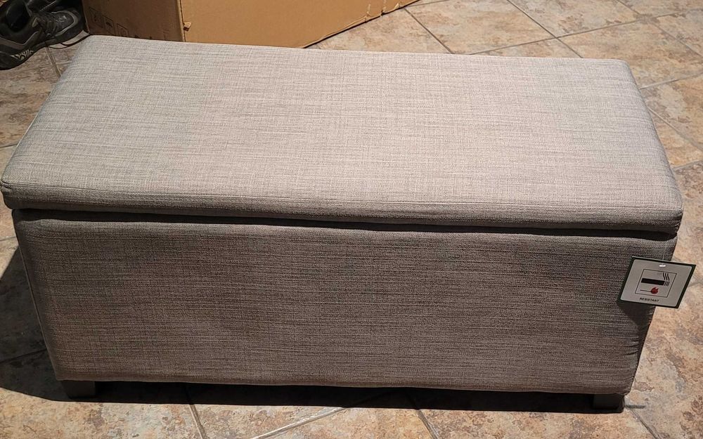 Pufa/Otomana SIEDZISKO Pojemnik Tapicerowana Jasnoszara Schowek NOWA!