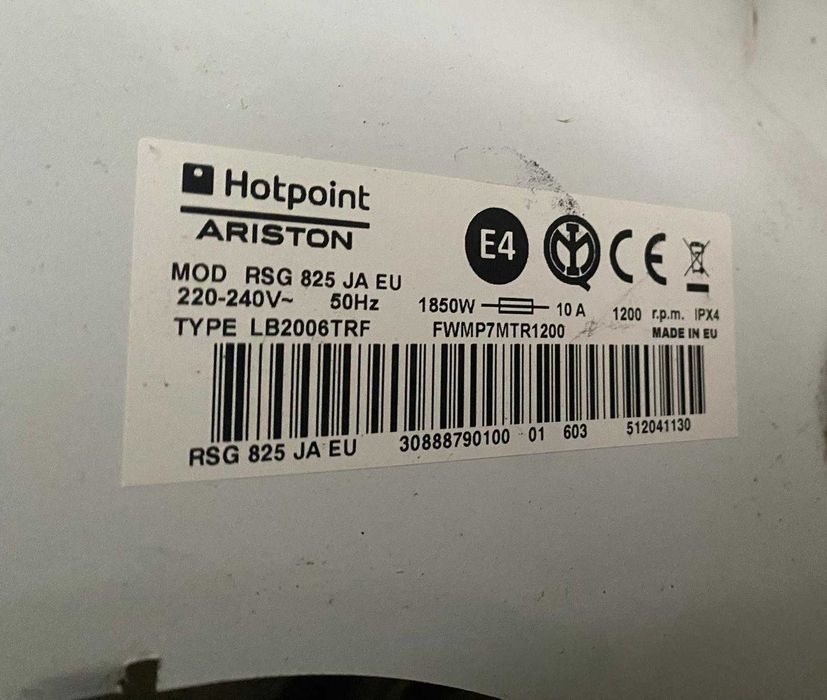 Peças para máquina de lavar roupa Ariston