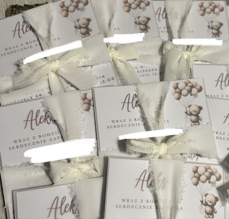 Zaproszenie na chrzest, roczek, urodziny, 18, 50, komunia, ślub