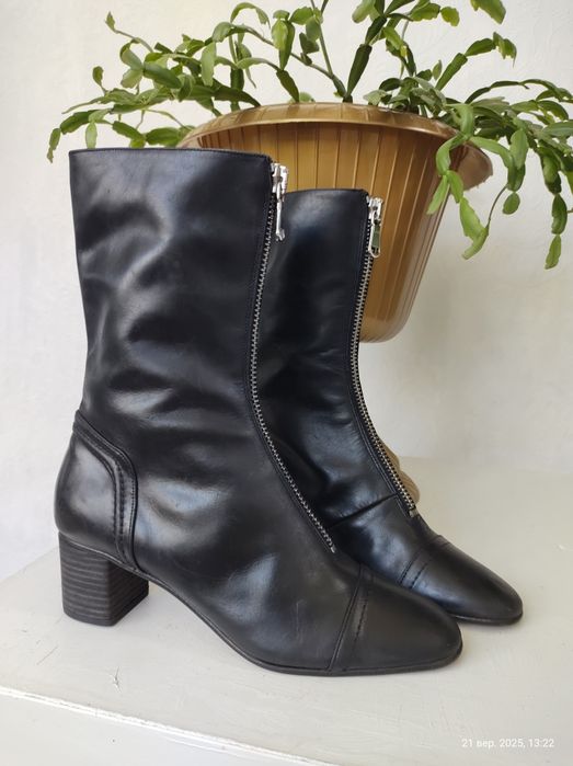 Сапожки шкіра Zara 39