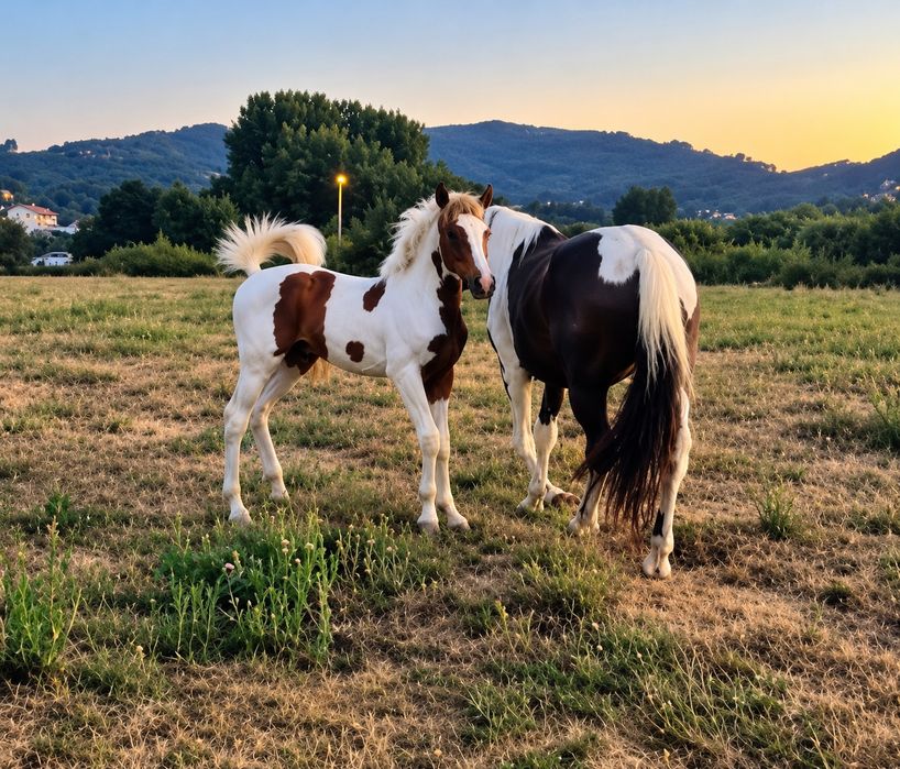 Poltra malhada filha de  pai psa  e mae standarbred
