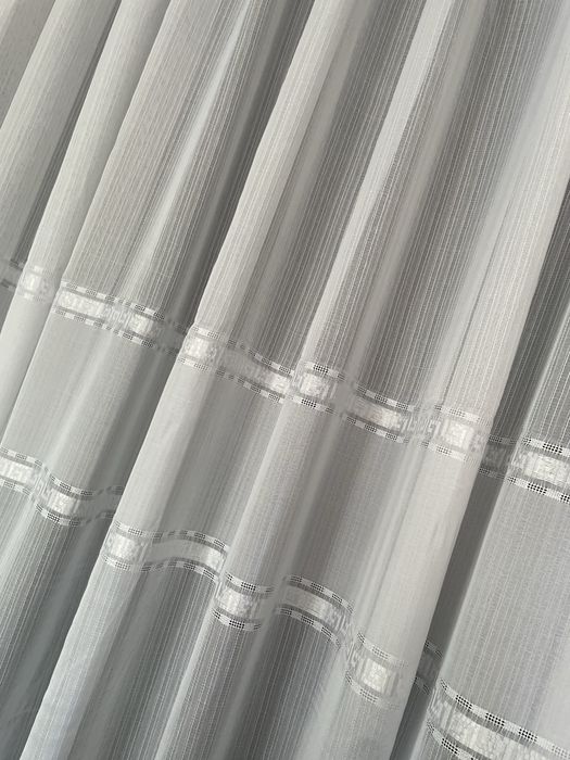 Тюль белая с полосками «версаче», белая гардина на метраж