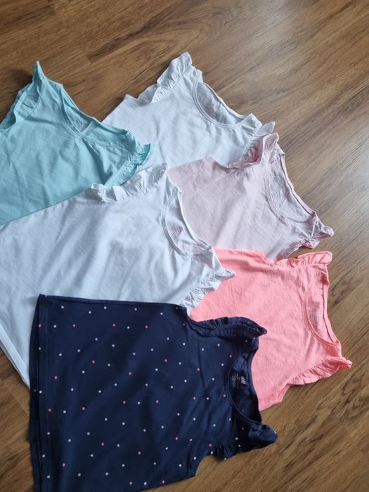 Zestaw T-shirt  koszulek bluzek 134/140 h&m 6 szt