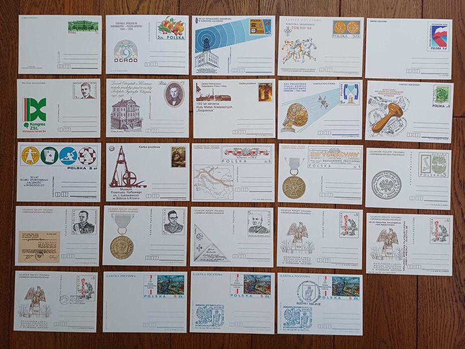 Kartki pocztowe - całostki - 1984 rok - 42 sztuki