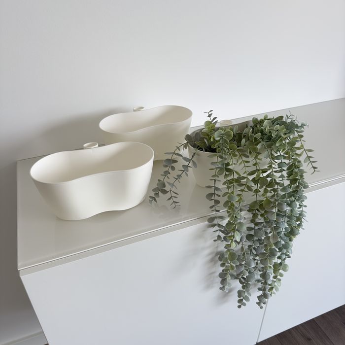 Conjunto de 3 vasos brancos decorativos