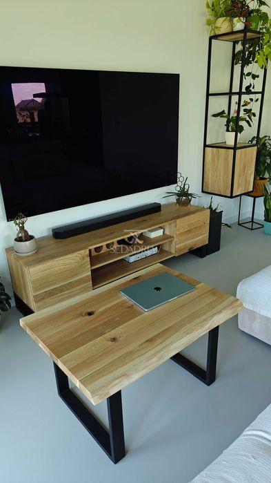 Stół loftowy dębowy rozkładany regał stolik loft lite drewno na wymiar