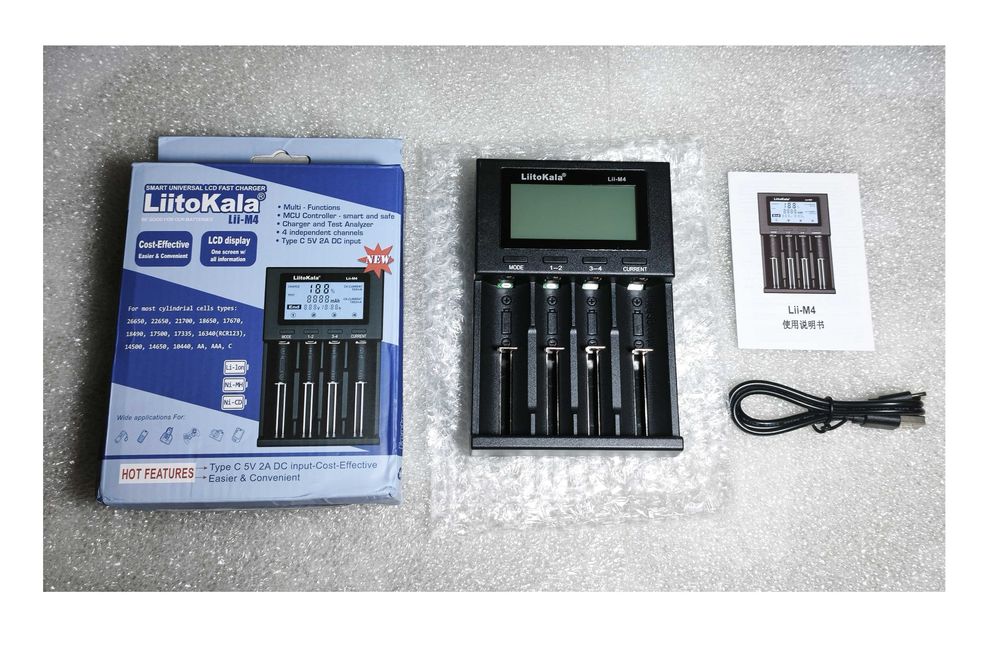 Зарядний пристрій LiitoKala Lii-M4 універсальний 4-слотовий НОВИЙ