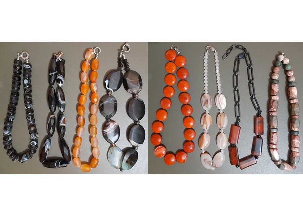 Намисто яшма сердолік тигрово око агат гірський кришталь гранат