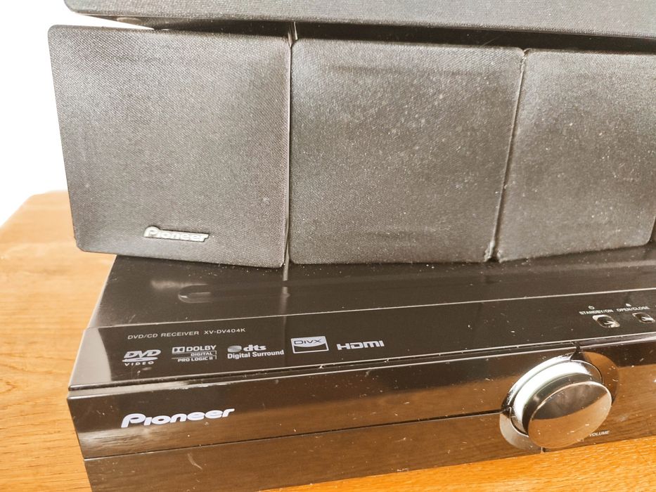 Pioneer reciver DV 404 k + pięć głośników, CD DVD USB HDMI radio