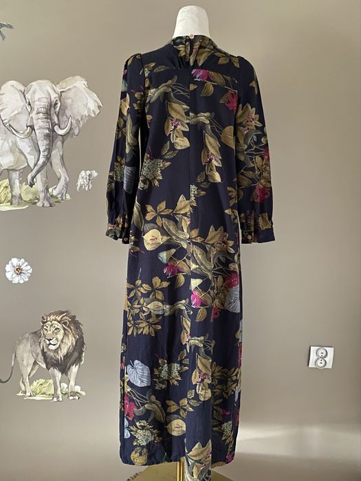 Długa bawełniana sukienka maxi boho kwiatowy print