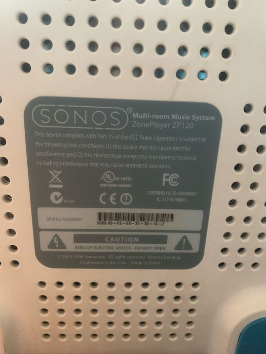 Sonos Multi room MiusikSystem ZP120