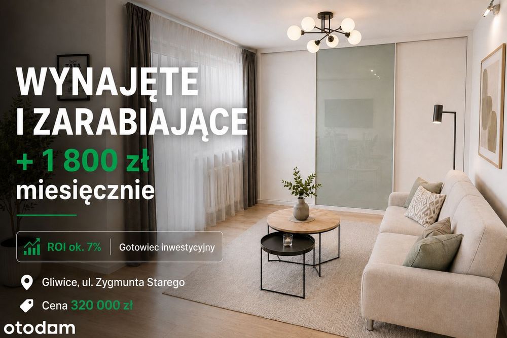 Gotowe Mieszkanie Inwestycyjne Z Obsługą Najmu, +1800zł, Gliwice