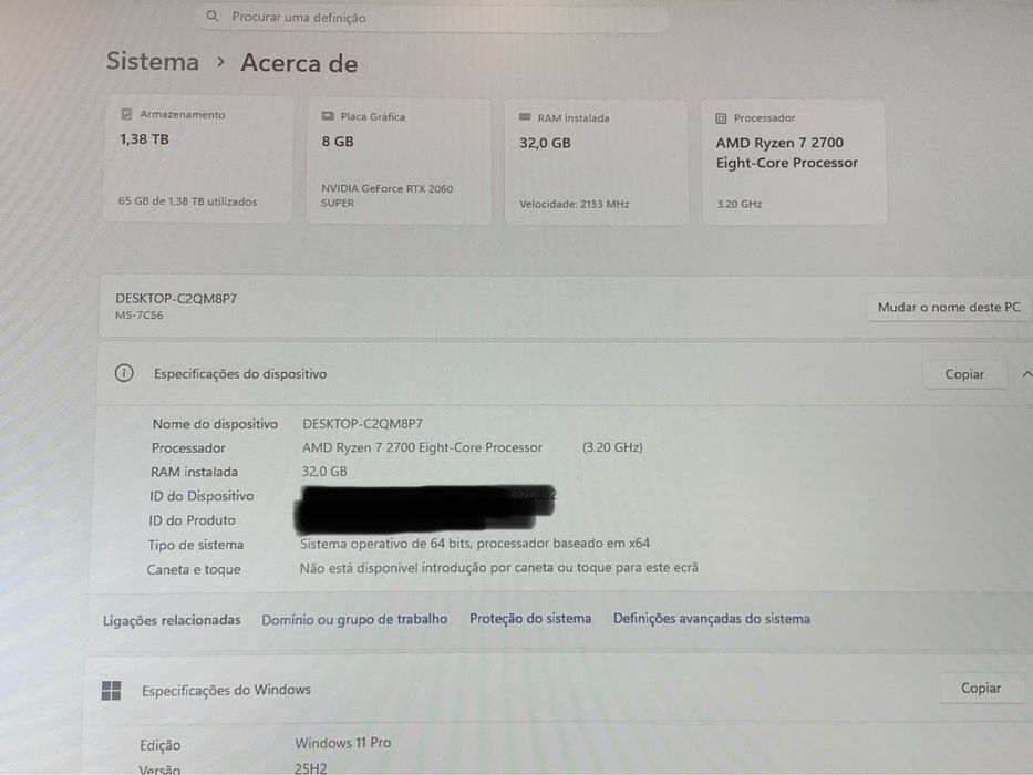 PC Gaming Ryzen 7 2700X | 32GBGB RAM | 1.5 TB  | Loja física
