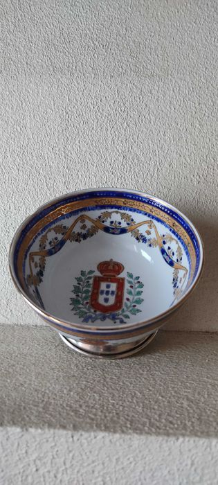 prata portuguesa 835 , taça porcelana