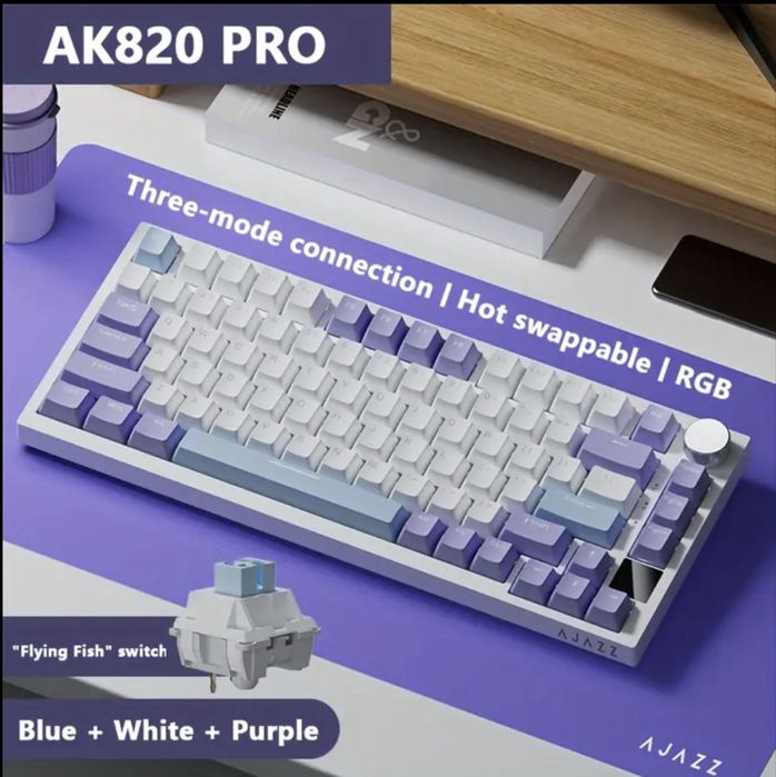Нова бездротова механічна клавіатура Ajazz AK820 Pro