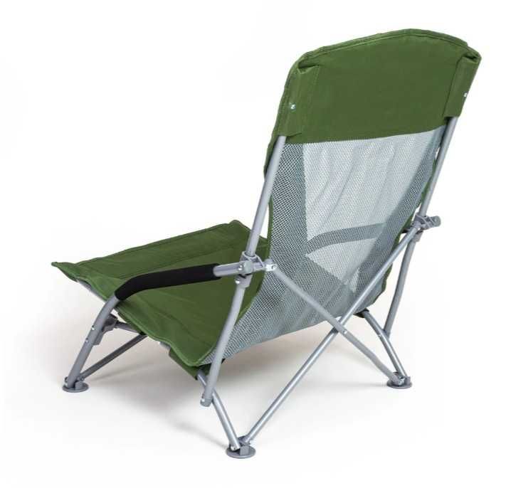 Krzesło Turystyczne Plażowe Wędkarskie Składane Khaki + Pokrowiec