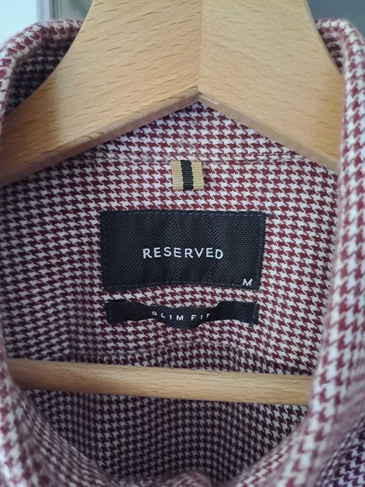 Męska koszula w czerwoną kratkę pepitkę Slim Fit M Reserved