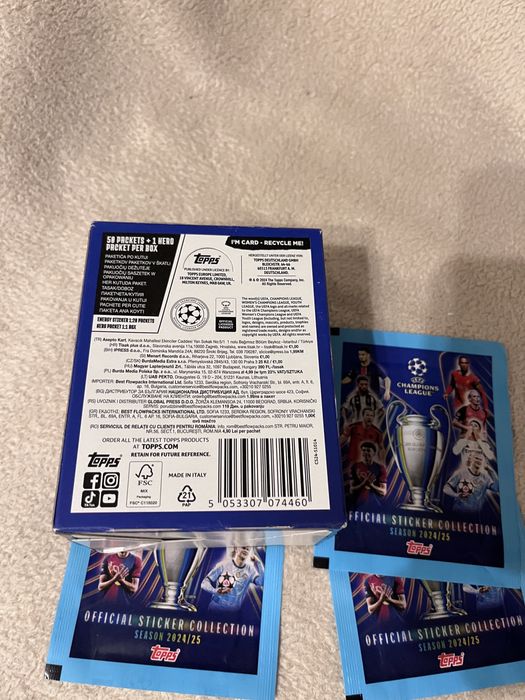 Box nowy naklejek Champions Uefa 24/25