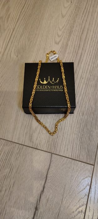 Złoty łańcuszek nowy gruby splot królewski pozłacane srebro