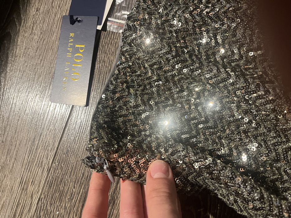 Spodnie na sylwestra leginsy z cekinami na impreze polo ralph lauren