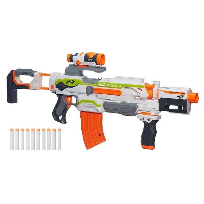 nerf n-strike modulus ecs-10  z innymi dodatkami w dobrym stanie